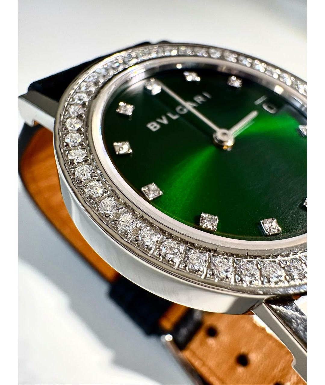 BVLGARI Зеленые стальные часы, фото 5