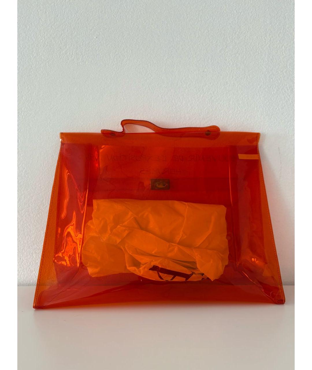 HERMES Оранжевая сумка с короткими ручками, фото 3