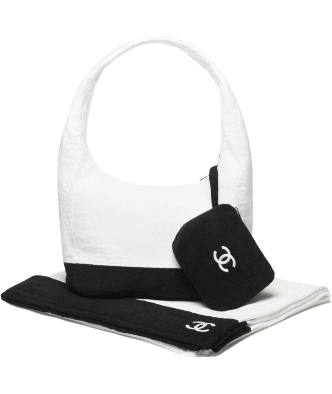 CHANEL Белая хлопковая сумка с короткими ручками, фото 1