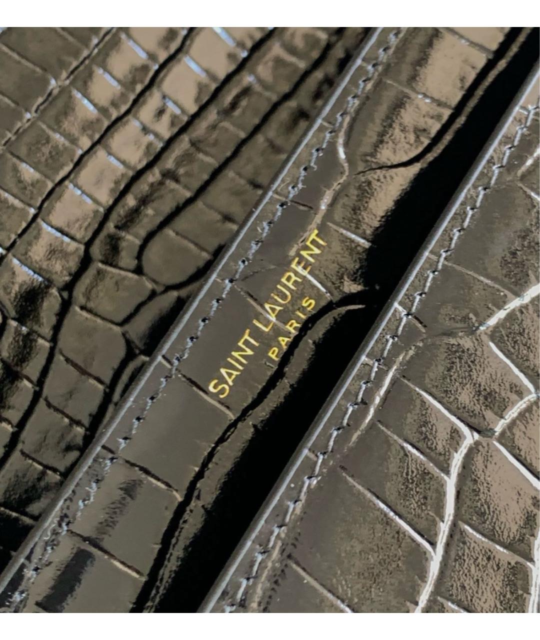 SAINT LAURENT Черная кожаная сумка через плечо, фото 8