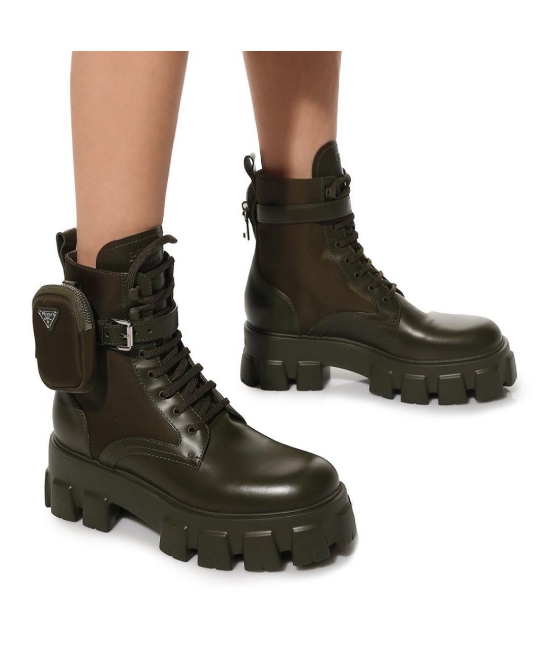 PRADA Черные кожаные ботинки, фото 2