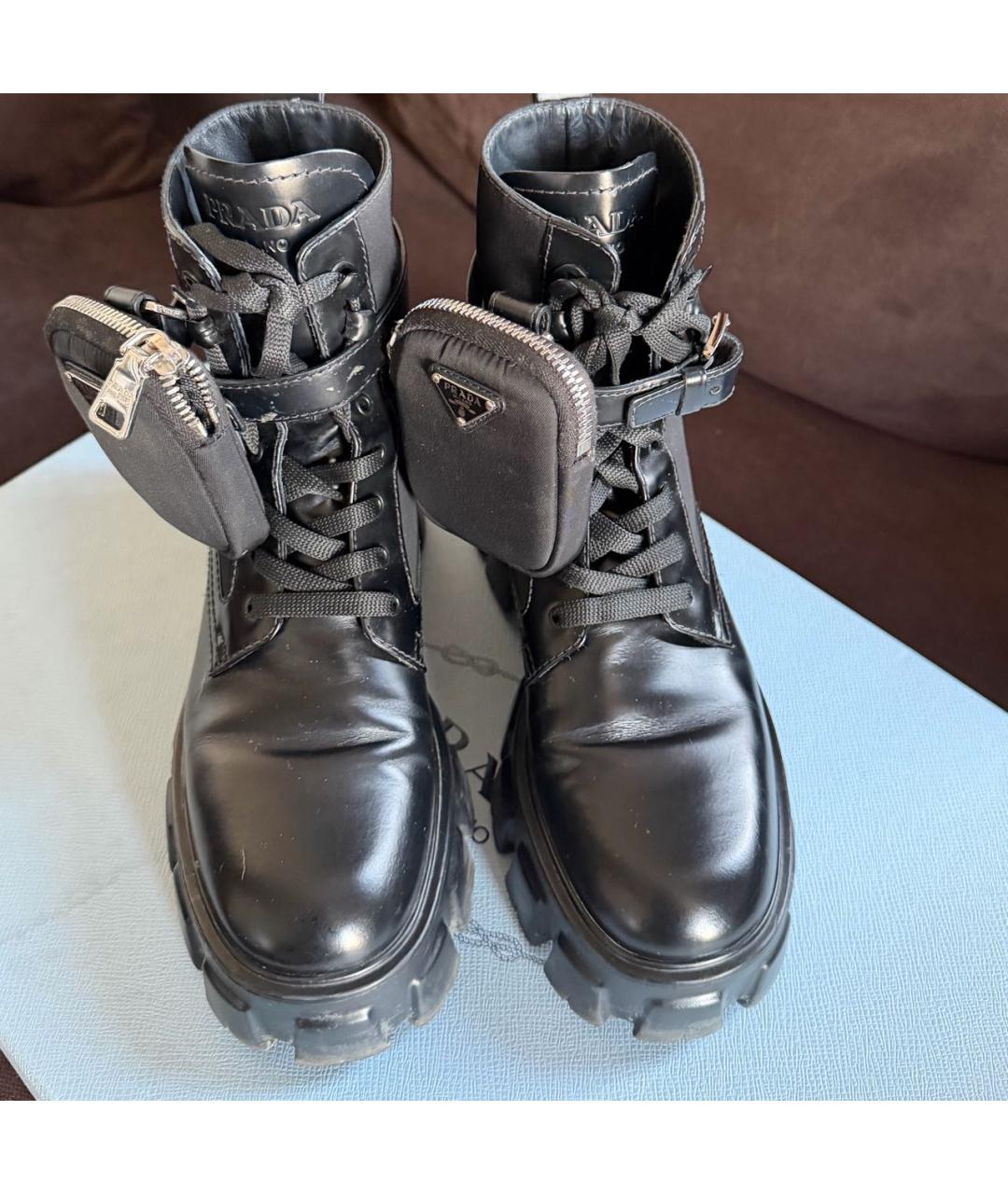 PRADA Черные кожаные ботинки, фото 8