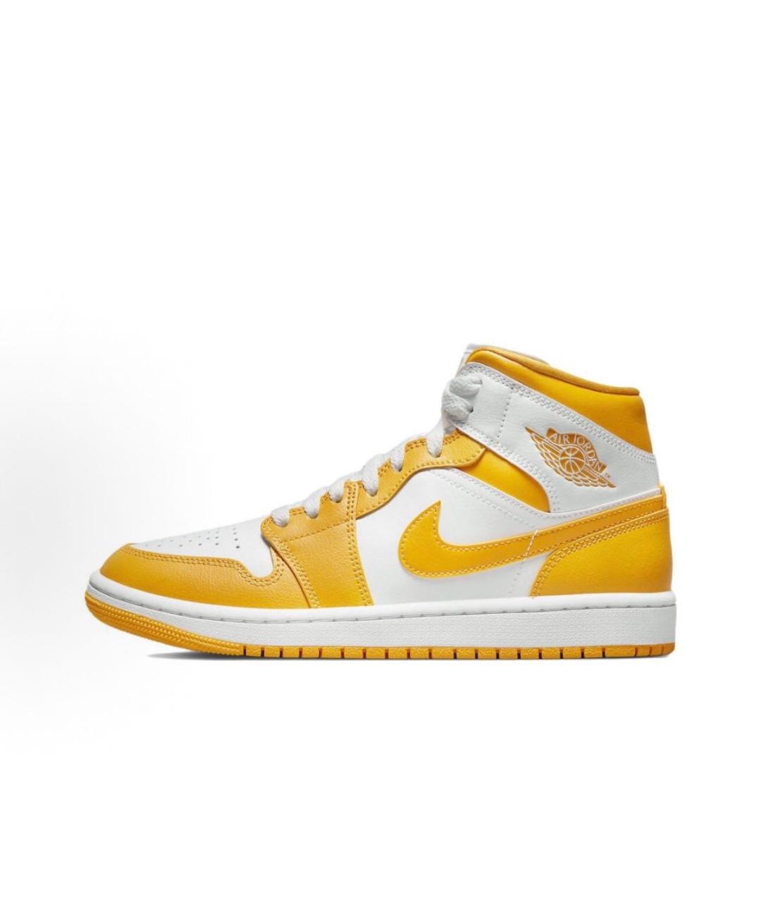 JORDAN Оранжевое кожаные кроссовки, фото 3