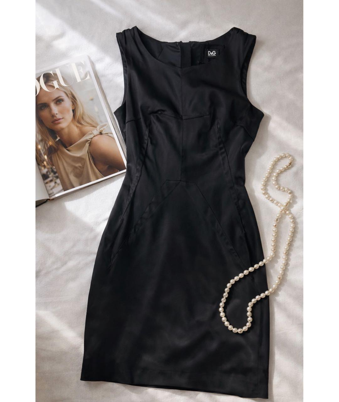 DOLCE&GABBANA Черное полиэстеровое коктейльное платье, фото 6