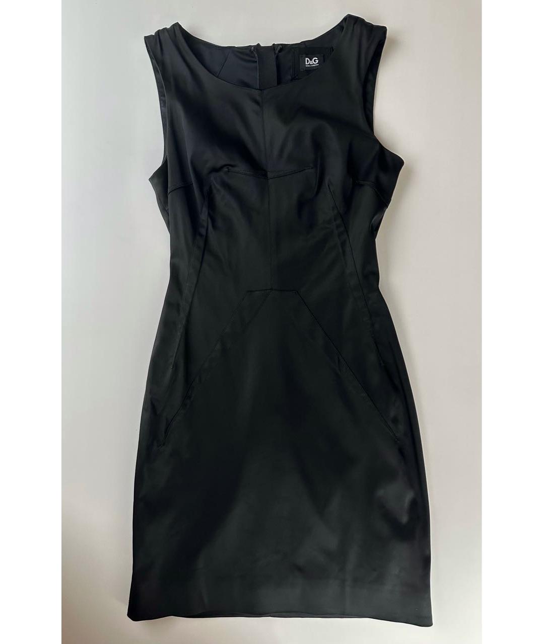 DOLCE&GABBANA Черное полиэстеровое коктейльное платье, фото 8