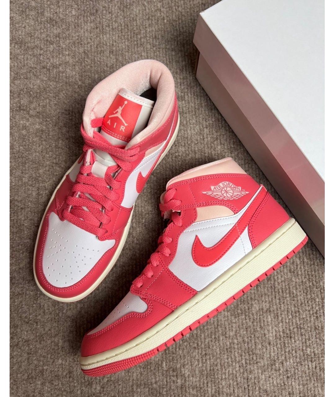 JORDAN Коралловые кожаные кроссовки, фото 2