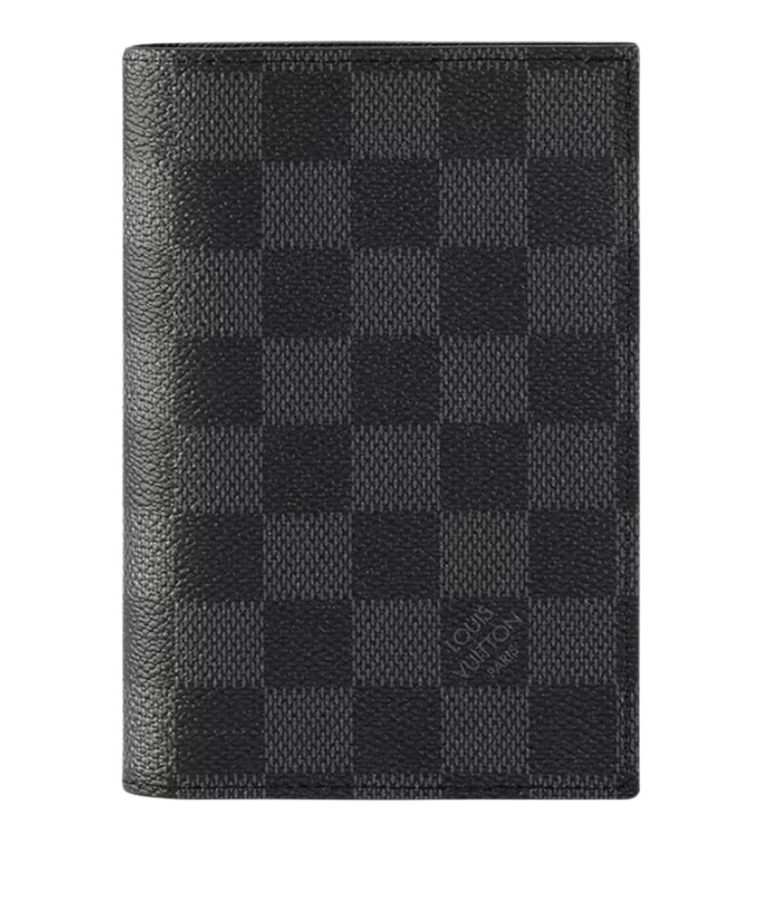 LOUIS VUITTON Антрацитовый кожаный кошелек, фото 1