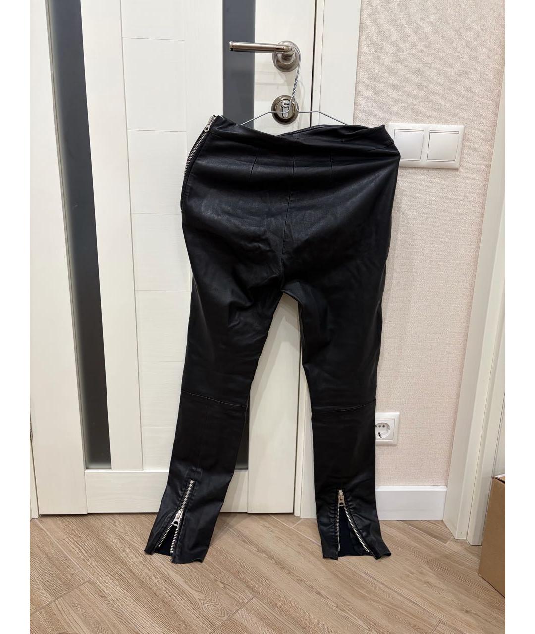 ACNE STUDIOS Черные кожаные леггинсы и велосипедки, фото 2