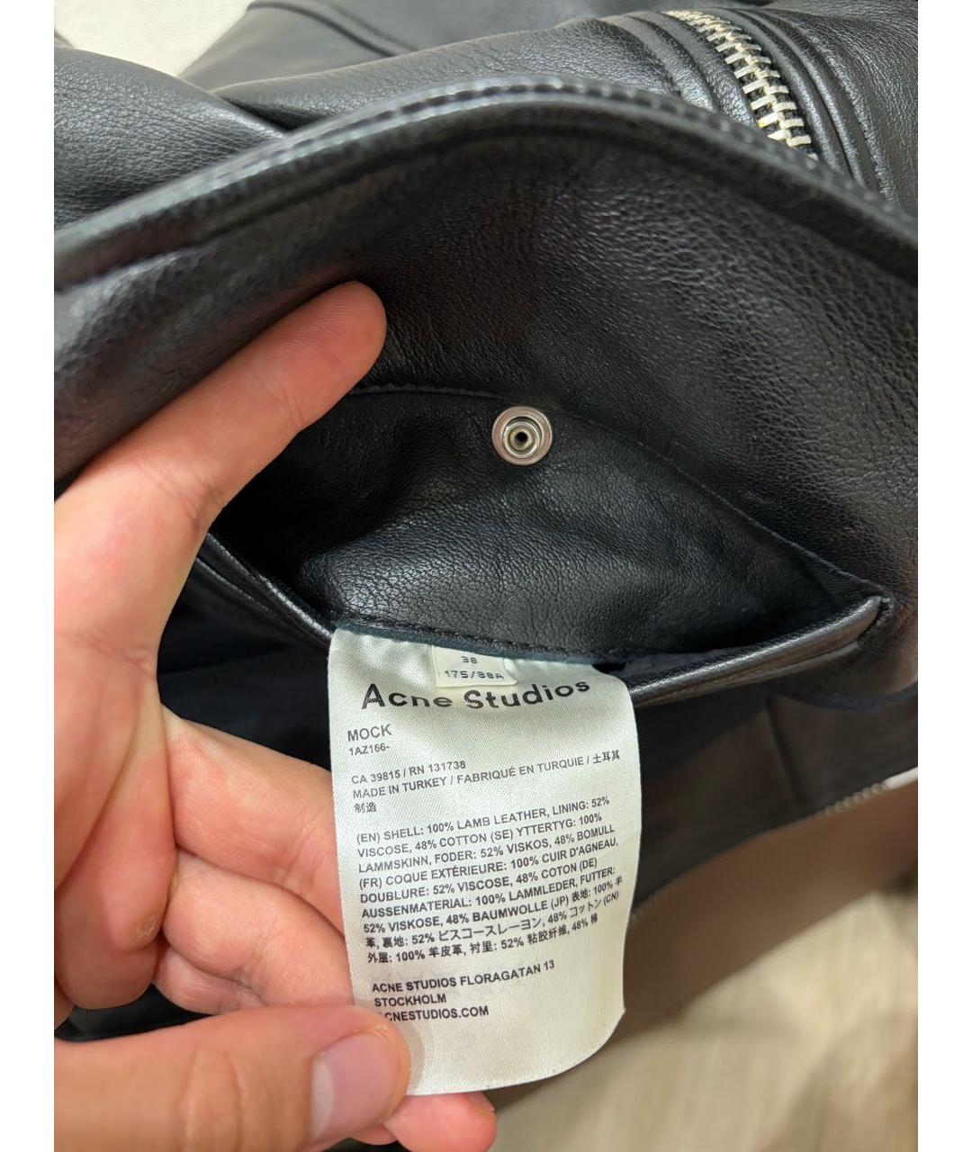 ACNE STUDIOS Черная кожаная куртка, фото 8