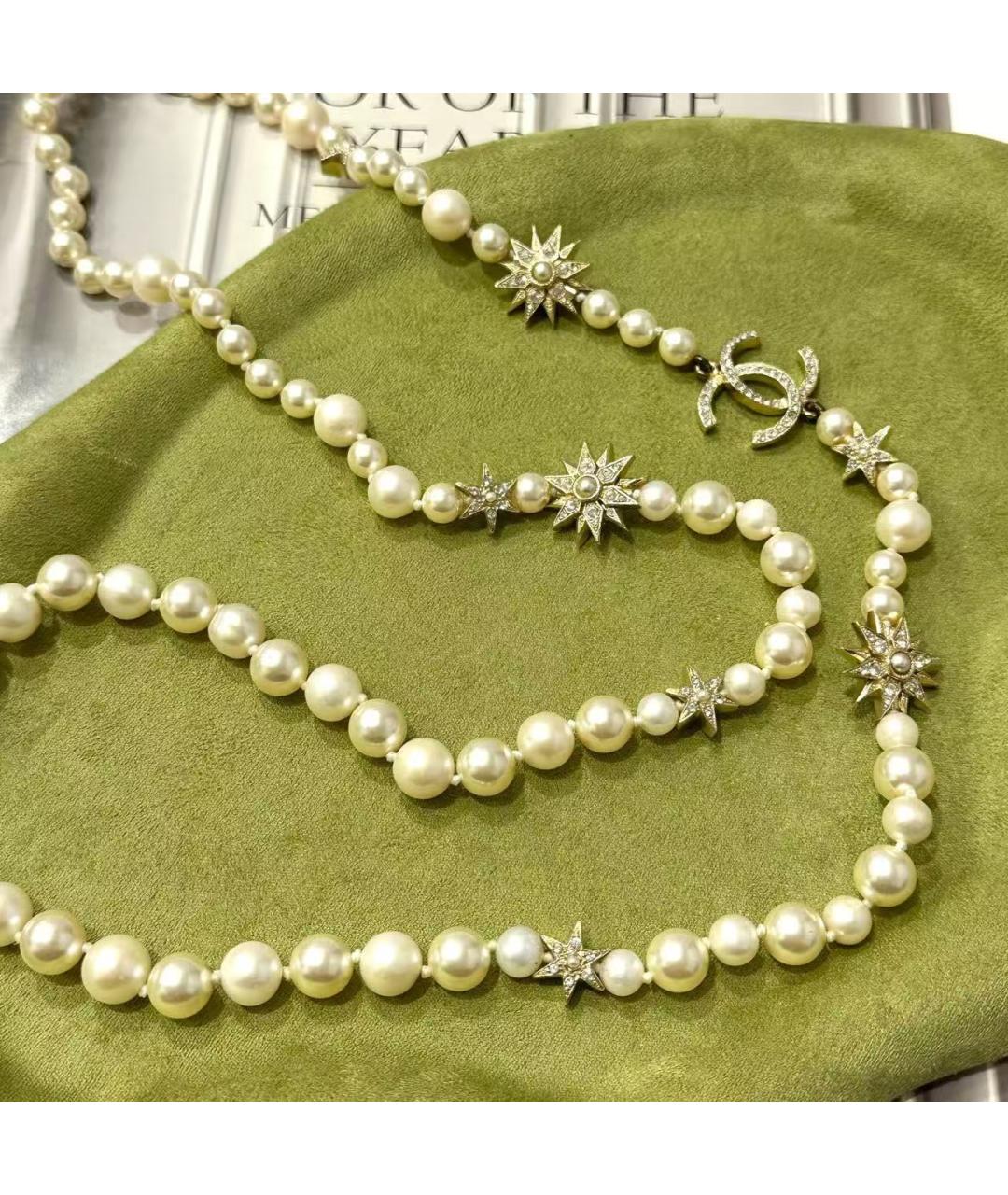 CHANEL Белое жемчужное колье, фото 3