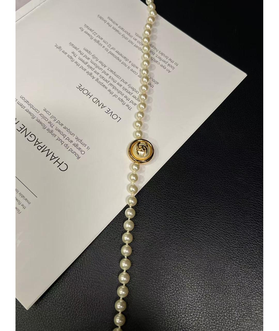 CHANEL Белое жемчужное колье, фото 3