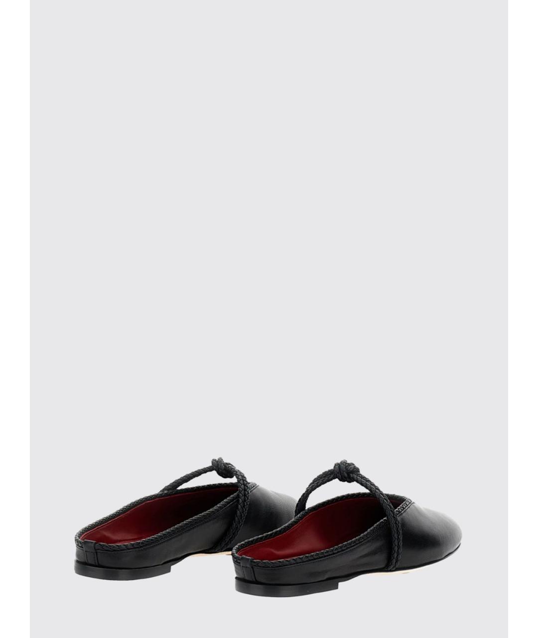 BOTTEGA VENETA Черные кожаные мюли, фото 3