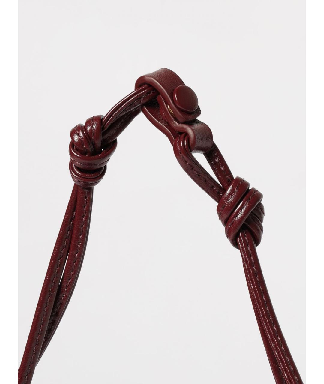 BOTTEGA VENETA Бордовая кожаная сумка через плечо, фото 4