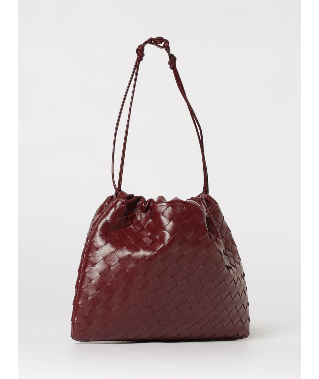BOTTEGA VENETA Бордовая кожаная сумка через плечо, фото 3