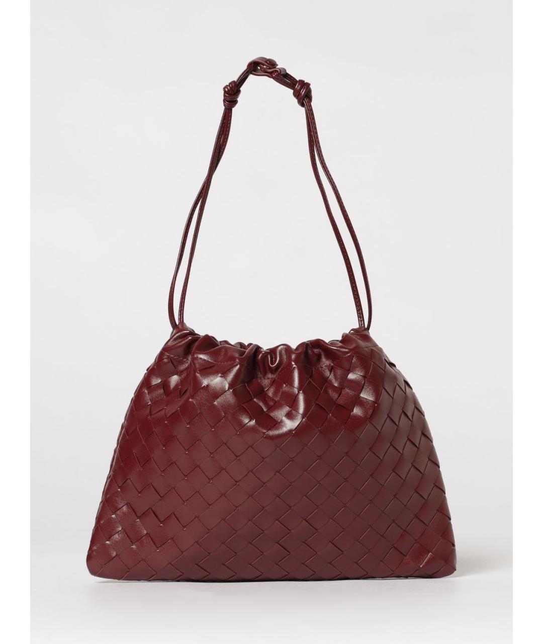 BOTTEGA VENETA Бордовая кожаная сумка через плечо, фото 6