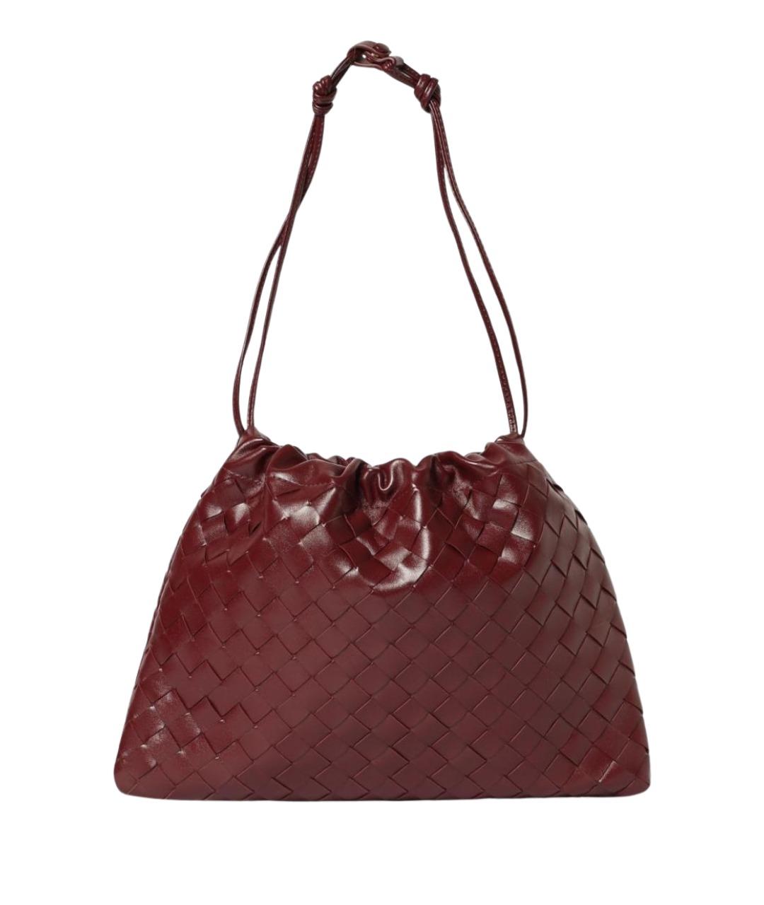 BOTTEGA VENETA Бордовая кожаная сумка через плечо, фото 1