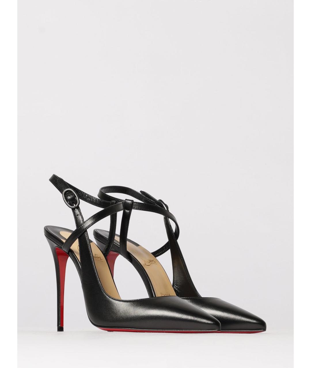CHRISTIAN LOUBOUTIN Черные кожаные туфли, фото 2