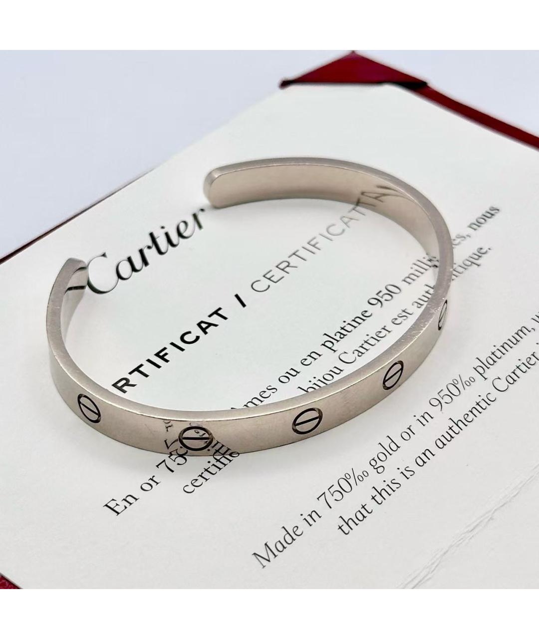 CARTIER Серебрянный браслет из белого золота, фото 5