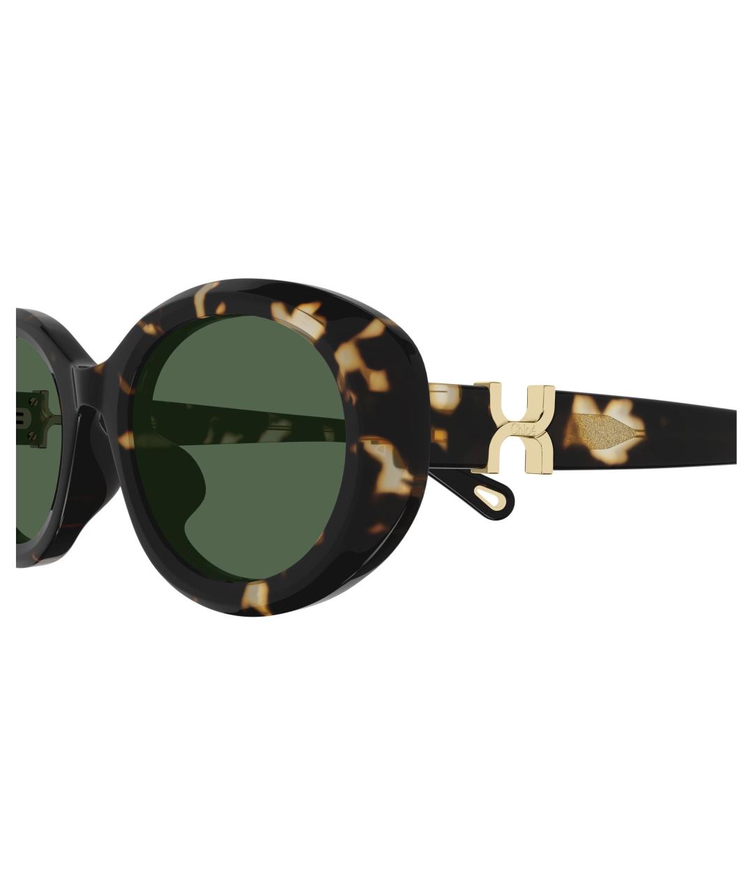 CHLOE Коричневые пластиковые солнцезащитные очки, фото 3