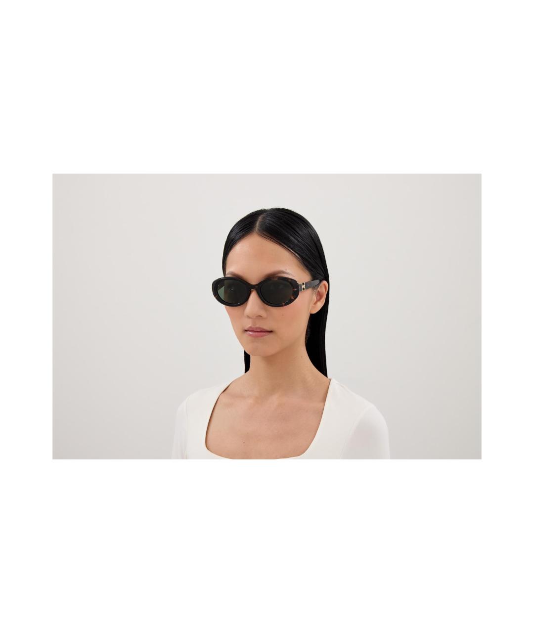 CHLOE Коричневые пластиковые солнцезащитные очки, фото 5