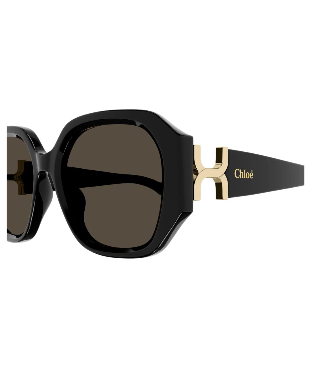 CHLOE Черные пластиковые солнцезащитные очки, фото 3