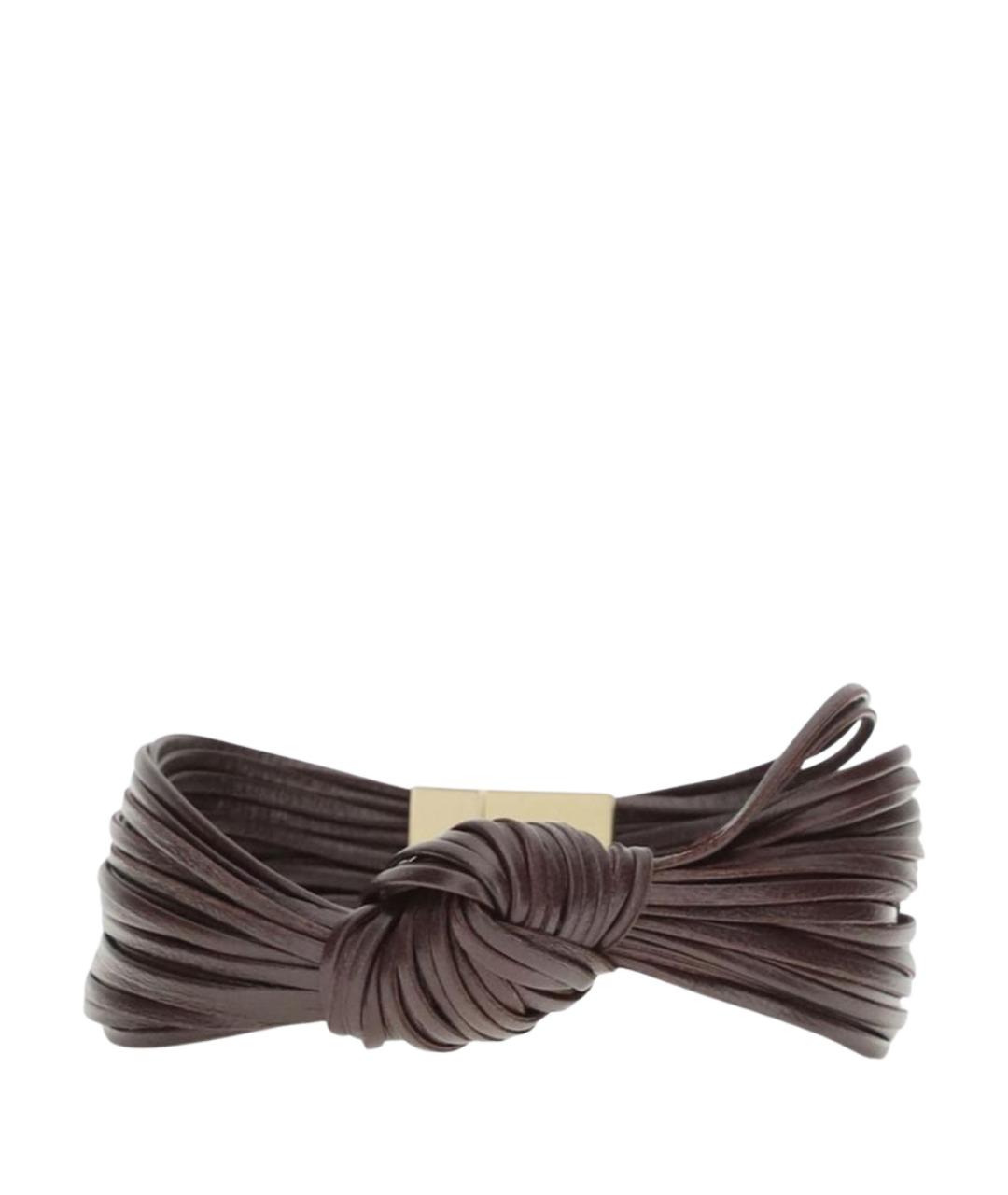 BOTTEGA VENETA Бордовый кожаный браслет, фото 1