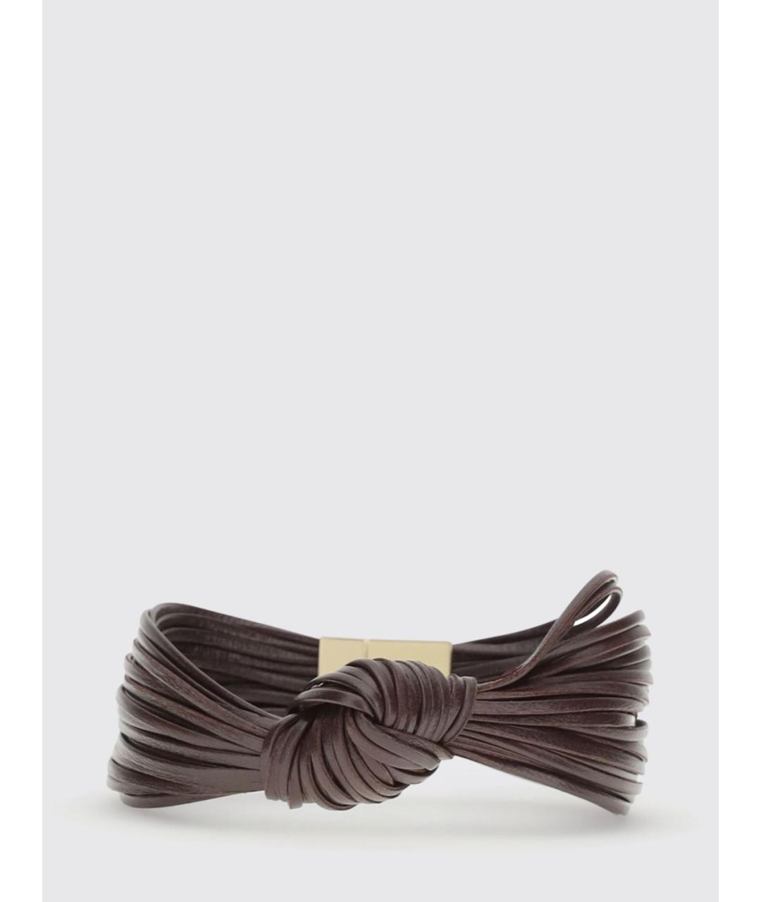 BOTTEGA VENETA Бордовый кожаный браслет, фото 3