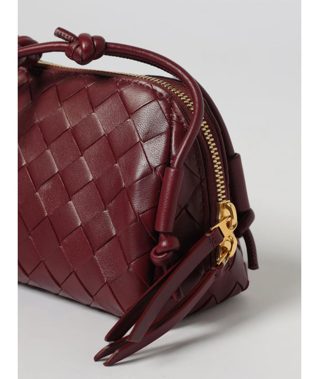 BOTTEGA VENETA Бордовая кожаная сумка через плечо, фото 4