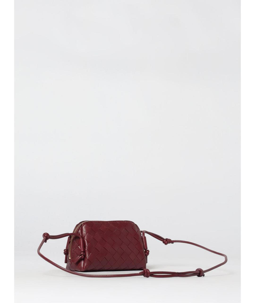 BOTTEGA VENETA Бордовая кожаная сумка через плечо, фото 3