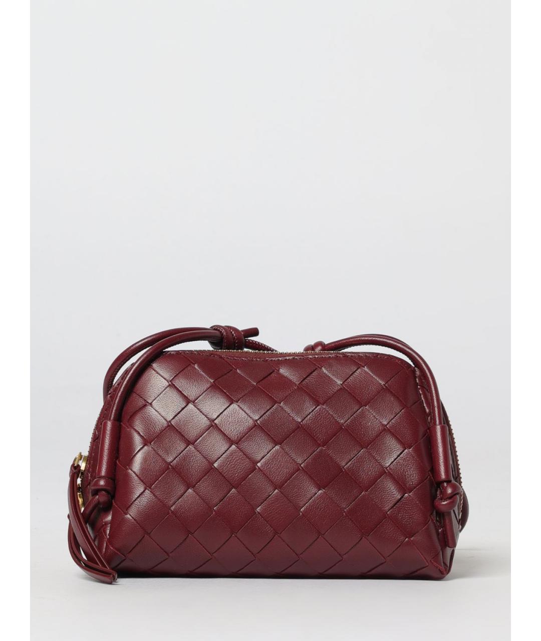 BOTTEGA VENETA Бордовая кожаная сумка через плечо, фото 6