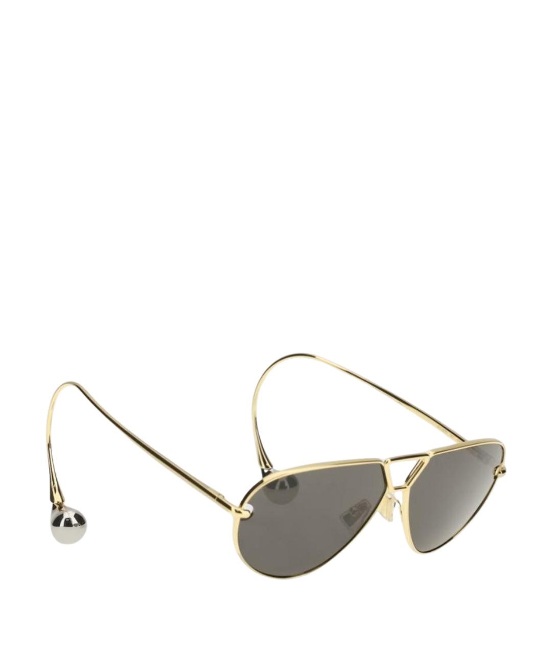 BOTTEGA VENETA Золотые металлические солнцезащитные очки, фото 1