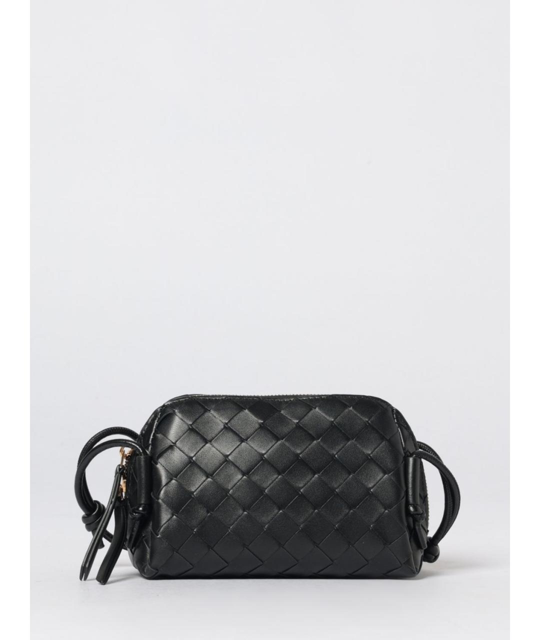 BOTTEGA VENETA Черная кожаная сумка через плечо, фото 6