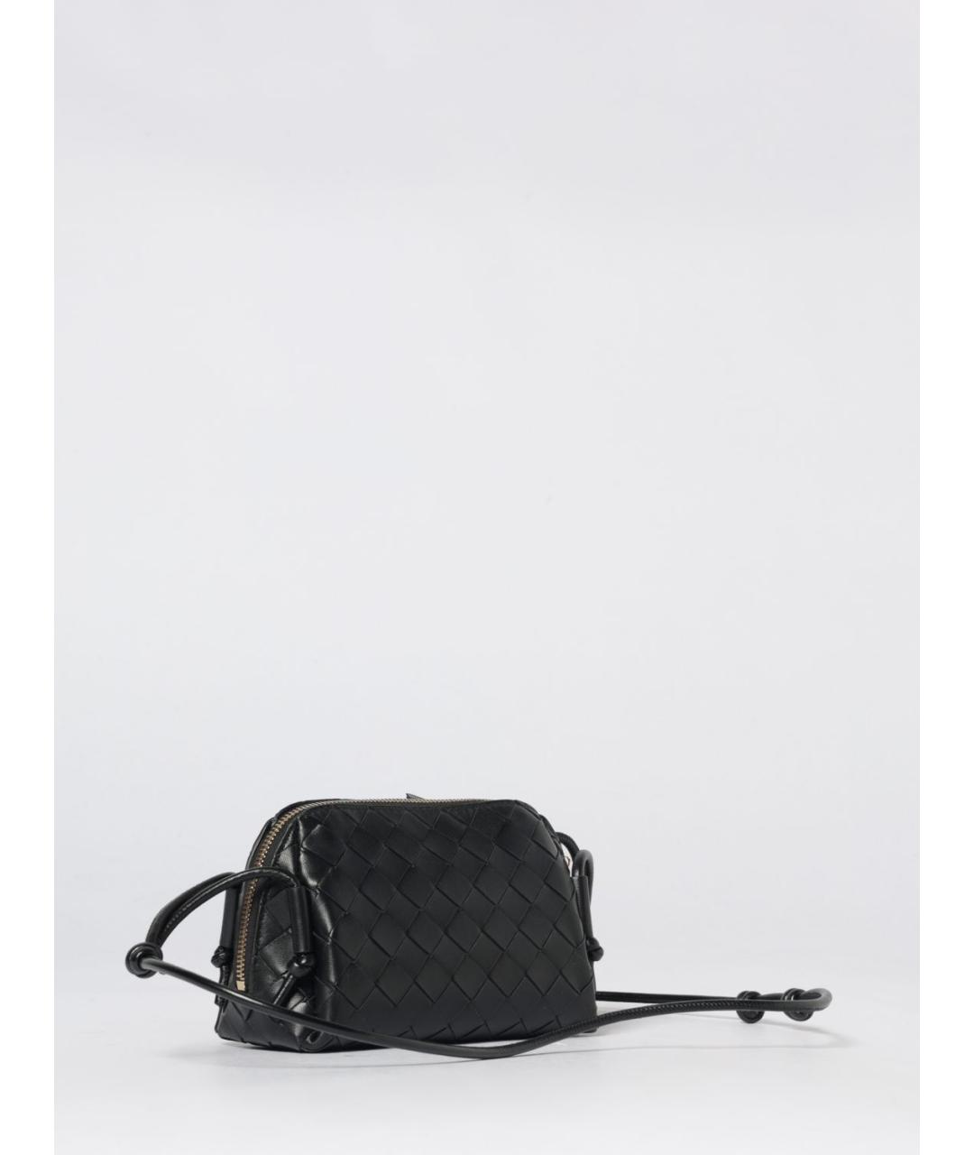 BOTTEGA VENETA Черная кожаная сумка через плечо, фото 3