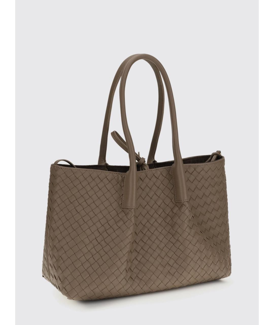 BOTTEGA VENETA Бежевая кожаная сумка тоут, фото 2