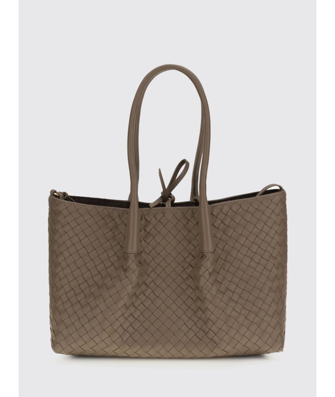 BOTTEGA VENETA Бежевая кожаная сумка тоут, фото 4