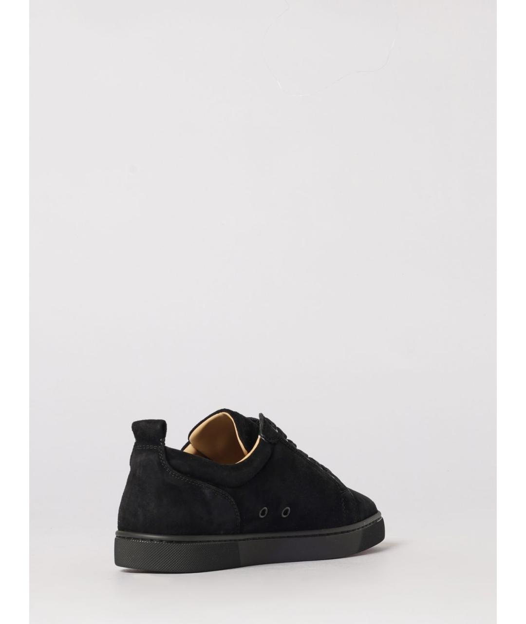 CHRISTIAN LOUBOUTIN Черные замшевые низкие кроссовки / кеды, фото 3