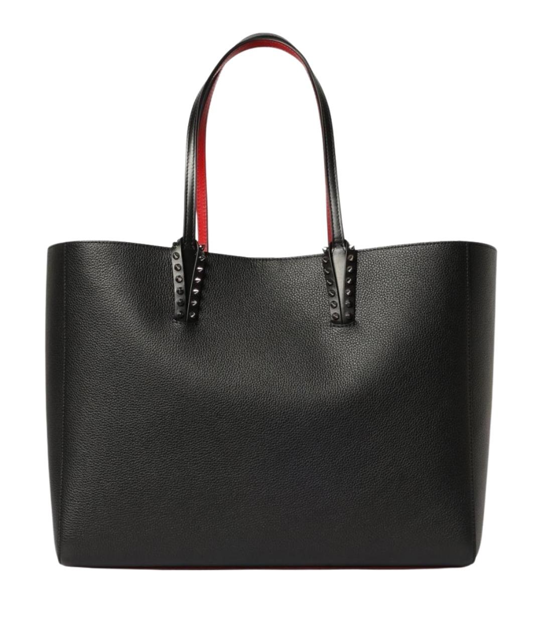 CHRISTIAN LOUBOUTIN Черная кожаная сумка тоут, фото 1