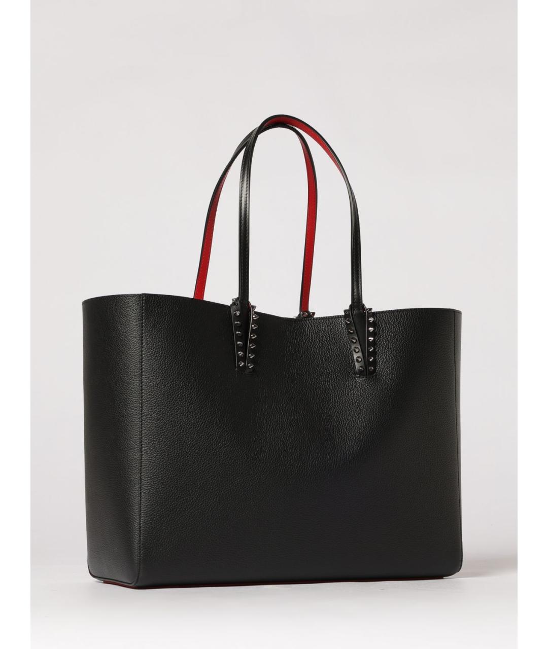 CHRISTIAN LOUBOUTIN Черная кожаная сумка тоут, фото 2