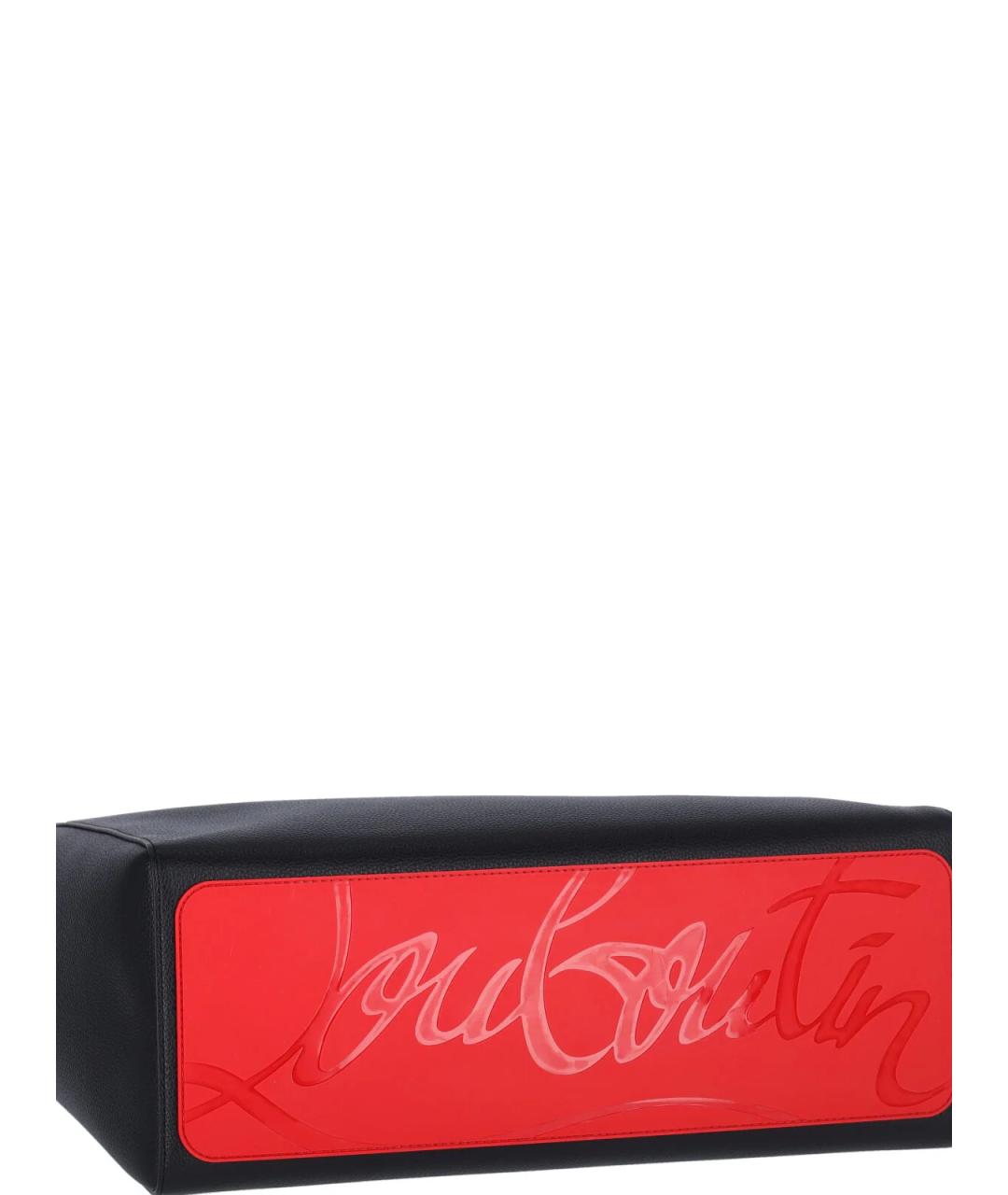 CHRISTIAN LOUBOUTIN Черная кожаная сумка тоут, фото 4