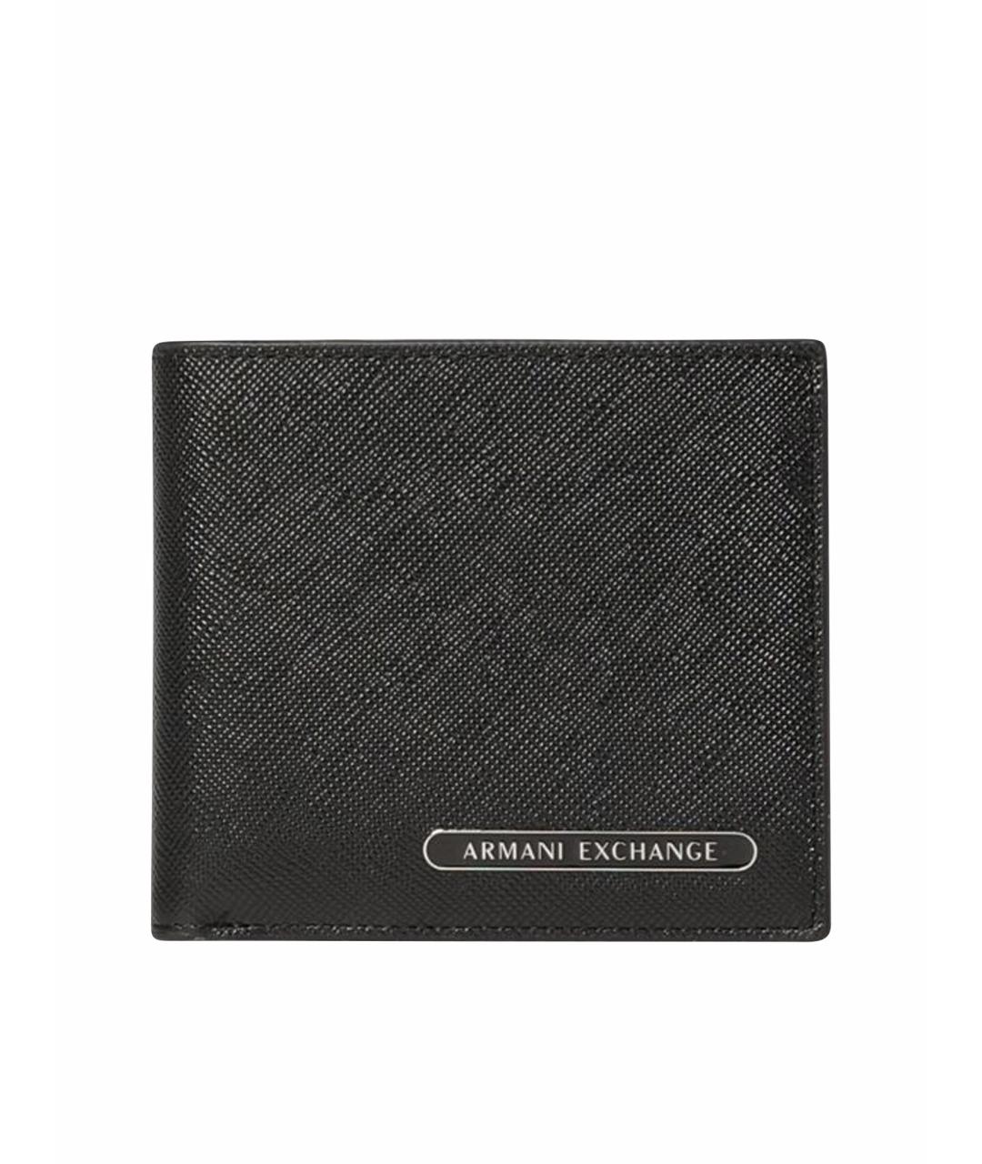 ARMANI EXCHANGE Черный кожаный кошелек, фото 1