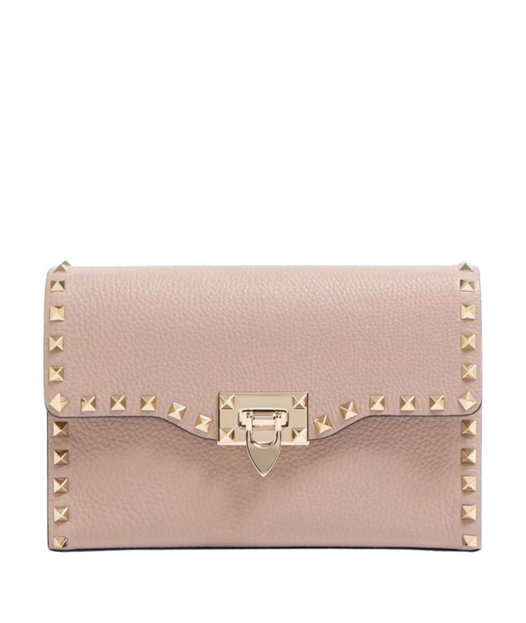 VALENTINO Розовая кожаная сумка через плечо, фото 1