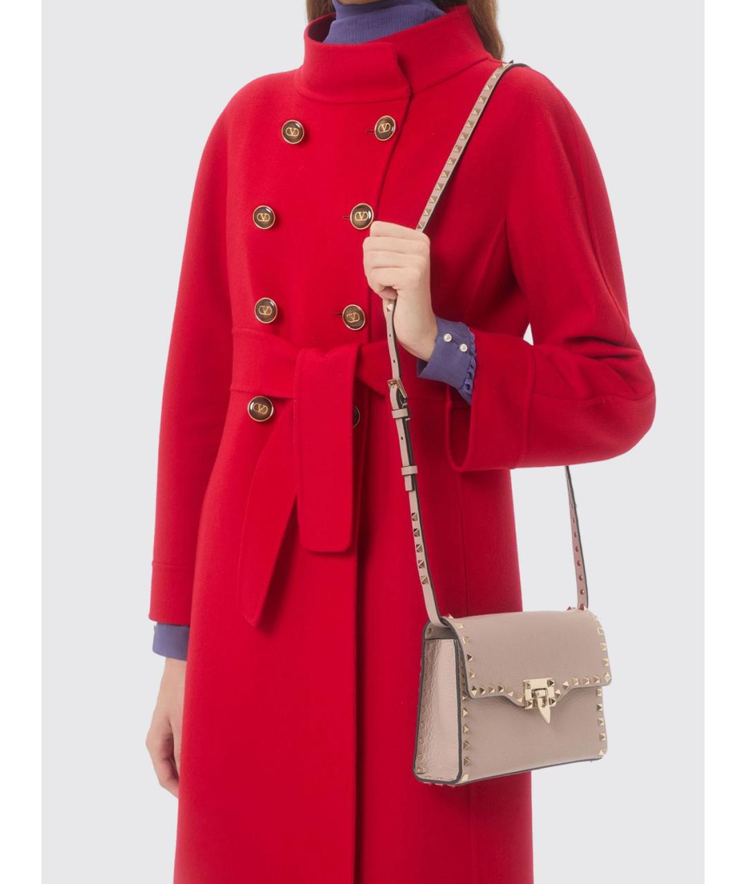 VALENTINO Розовая кожаная сумка через плечо, фото 2