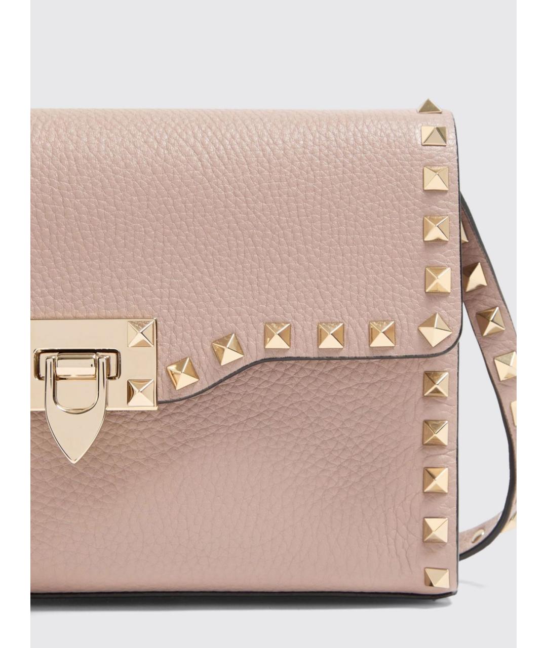 VALENTINO Розовая кожаная сумка через плечо, фото 4