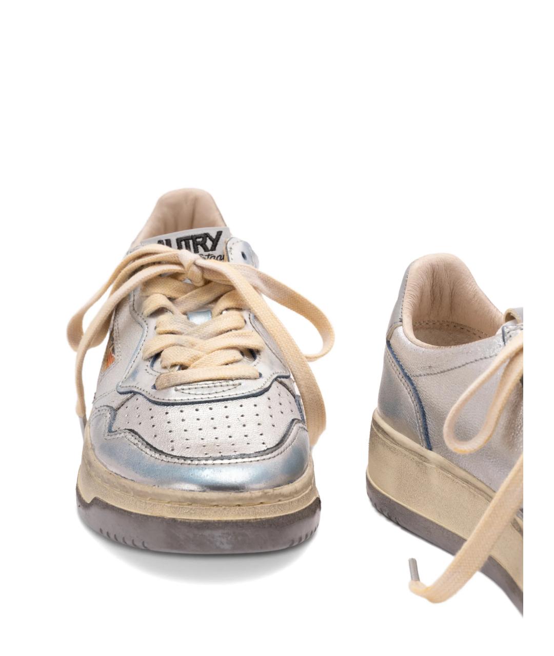 AUTRY Серебряные кожаные кеды, фото 5