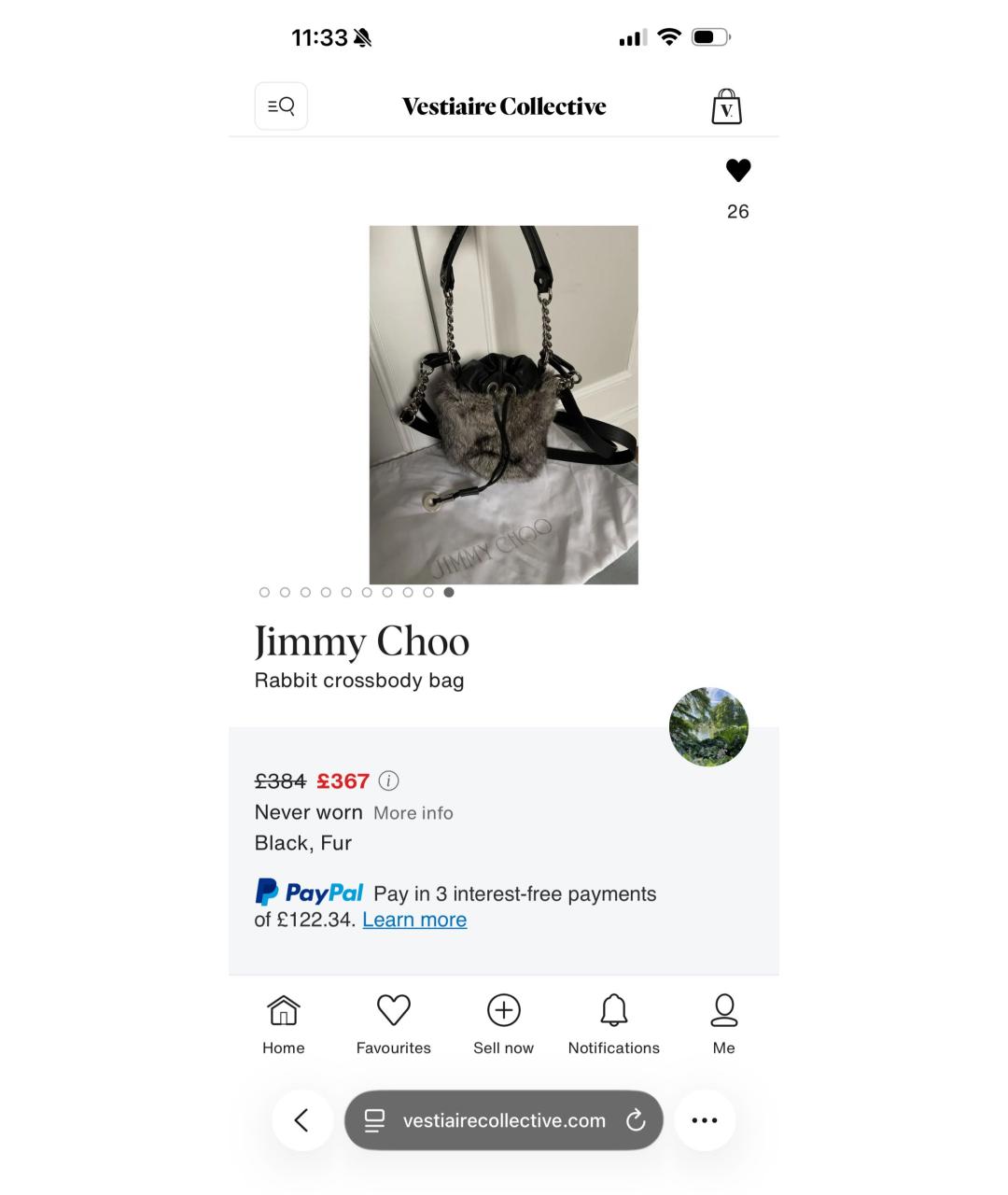 JIMMY CHOO Серая меховая сумка с короткими ручками, фото 7