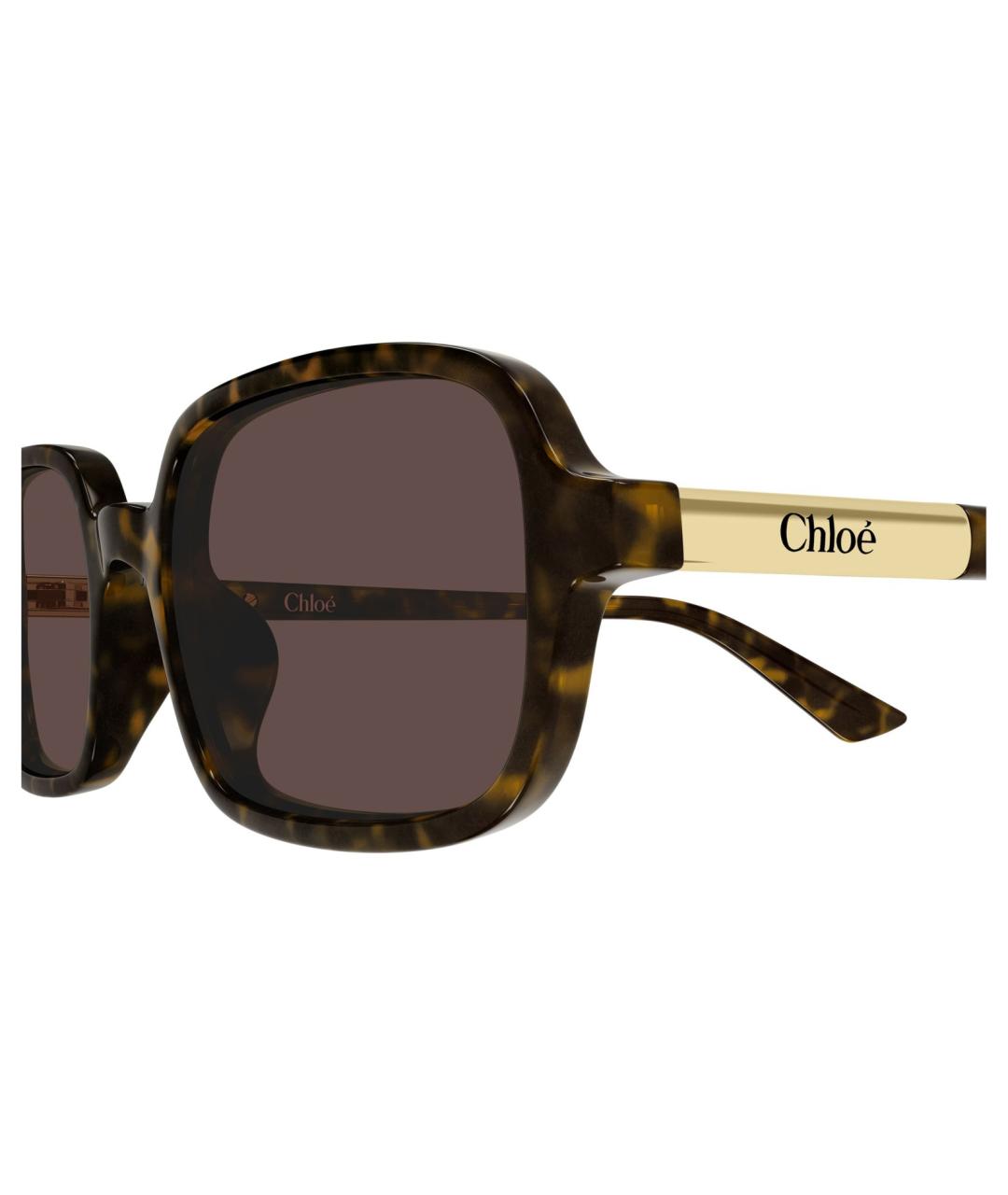 CHLOE Коричневые пластиковые солнцезащитные очки, фото 3