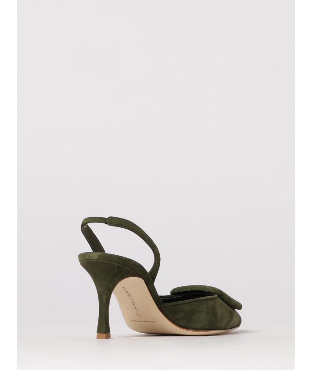 MANOLO BLAHNIK Хаки замшевые туфли, фото 3