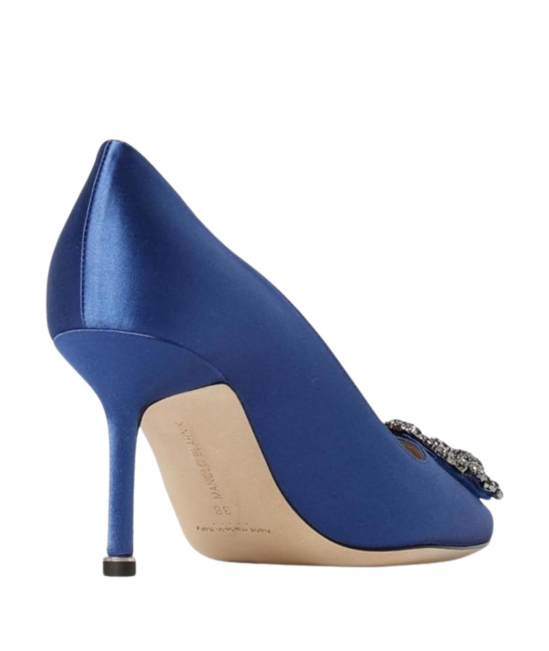 MANOLO BLAHNIK Синие текстильные туфли, фото 3