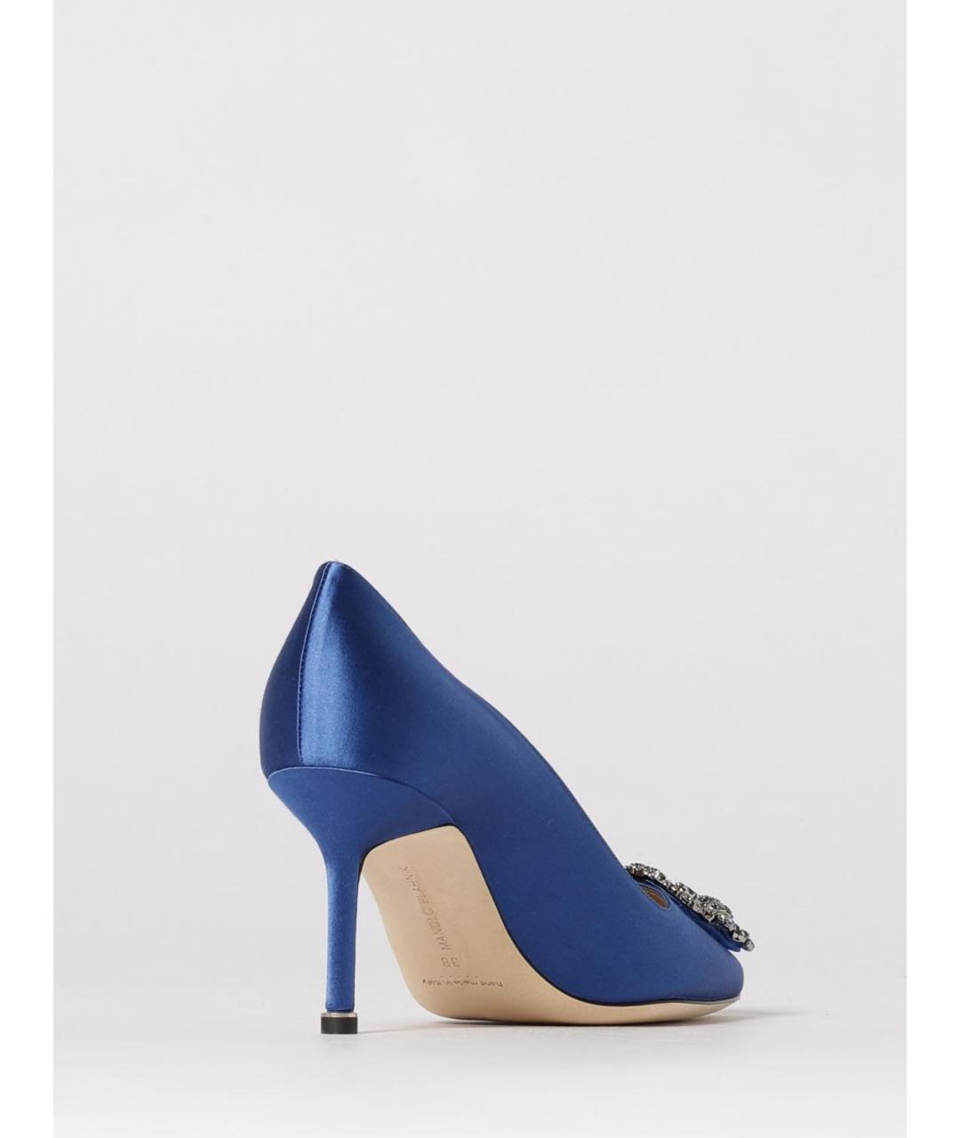 MANOLO BLAHNIK Синие текстильные туфли, фото 3