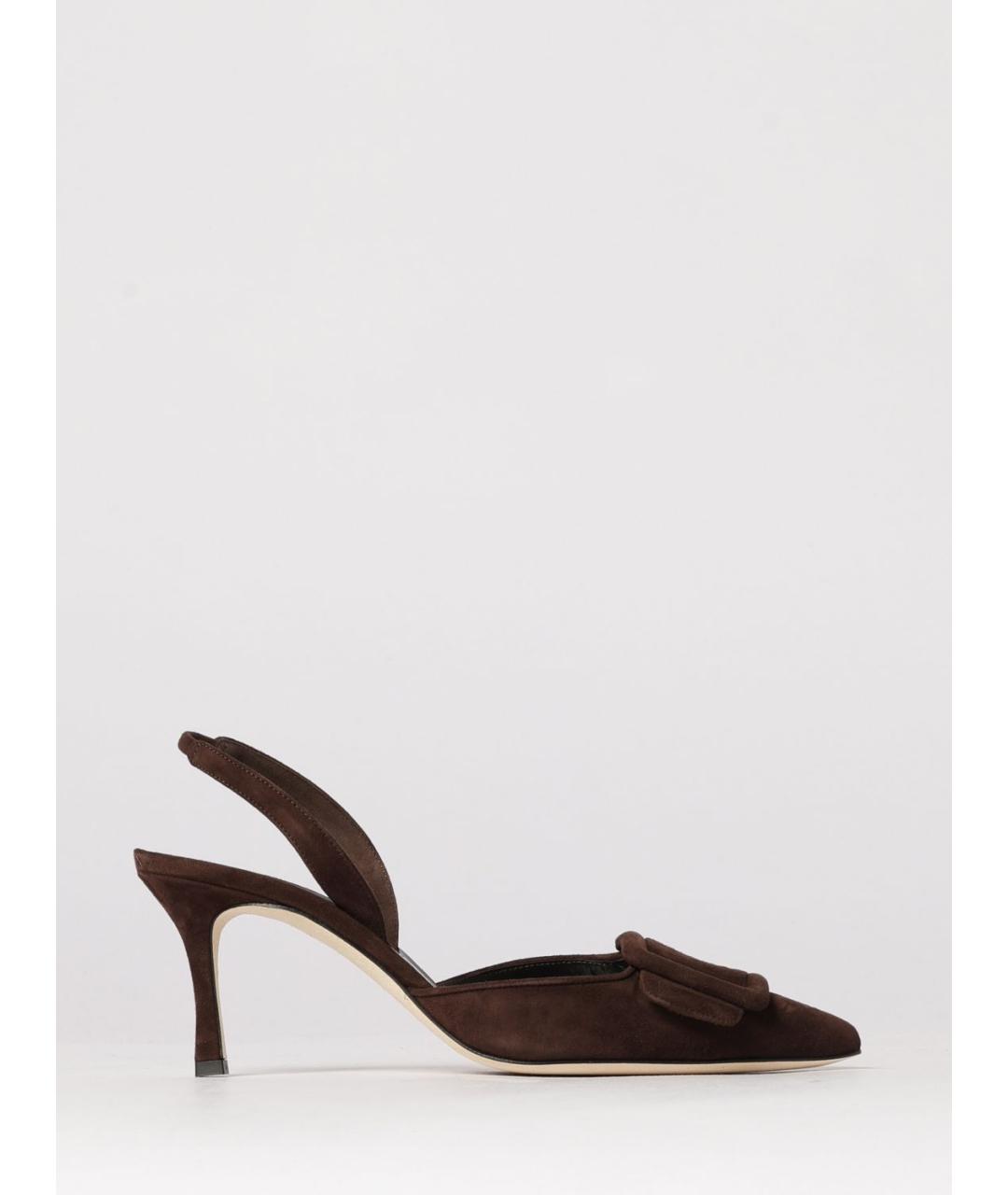 MANOLO BLAHNIK Коричневые замшевые туфли, фото 4